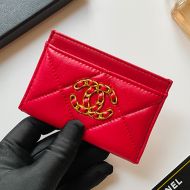 Chanel AP1167 19 Card Holder in Shiny Lambskin Red