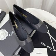 Chanel Ballet Flats Women Lambskin and Grosgrain Black