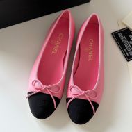 Chanel Bow Ballet Flats Women Calfskin and Grosgrain Pink