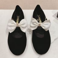 Chanel Bow Mary Janes with Pearl Buckle Women Cashmere Black