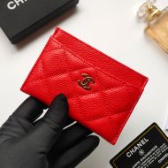 Chanel AP0213 Classic Card Holder in Grained Calfskin Red