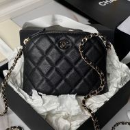 Chanel AP4000 Clutch with Chain in Grained Calfskin Black