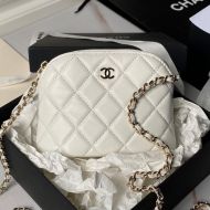 Chanel AP4000 Clutch with Chain in Lambskin White