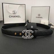 Chanel Crystal Woven Belt with Headphone Bag in Quilted Grained Lambskin Black/Silver