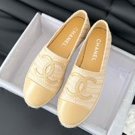 Chanel Espadrilles Women Raffia and Lambskin Orange