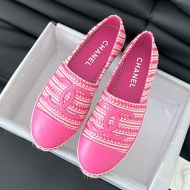 Chanel Espadrilles Women Raffia and Lambskin Rose