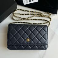 Chanel Flap Clutch with Chain in Lambskin Blue/Gold