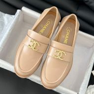 Chanel G45663 Moccasins with Flower Logo Women Calfskin Khaki