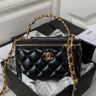 Chanel AP3315 Handle Vanity Case with Chain in Lambskin Black/Gold