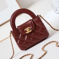 Chanel AP3435 Kelly Clutch with Chain in Shiny Calfskin Burgundy