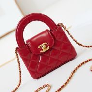 Chanel AP3435 Kelly Clutch with Chain in Shiny Calfskin Red