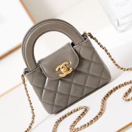 Chanel AP3435 Kelly Clutch with Chain in Shiny Calfskin Taupe