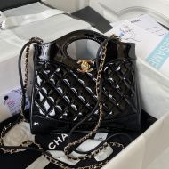 Chanel AS4133 Mini 31 Shopping Bag in Patent Leather Black