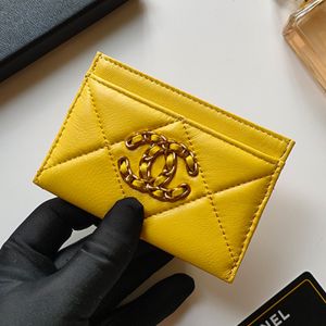 Chanel AP1167 19 Card Holder in Shiny Lambskin Yellow