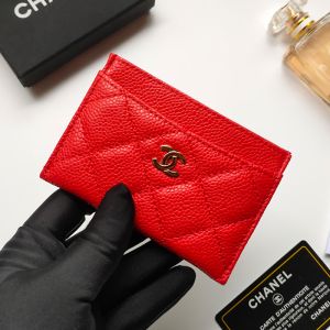 Chanel AP0213 Classic Card Holder in Grained Calfskin Red