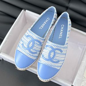 Chanel Espadrilles Women Raffia and Lambskin Sky Blue