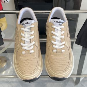 Chanel G45077 Sneakers Women Suede and Fabric Khaki