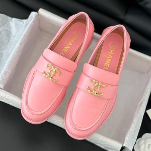 Chanel G45663 Moccasins with Flower Logo Women Calfskin Pink