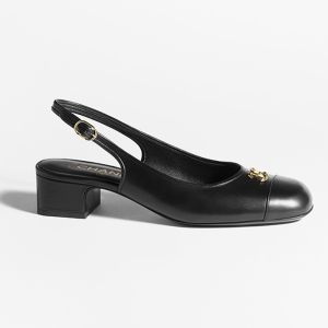 Chanel G45768 Slingback Pumps Women Calfskin Black