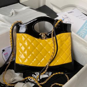 Chanel AS4133 Mini 31 Shopping Bag in Patent Leather Yellow/Black