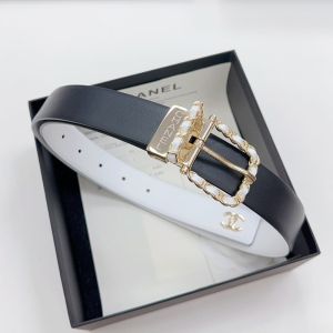 Chanel Reversible Belt with Rotating Pin Buckle in Calfskin Black